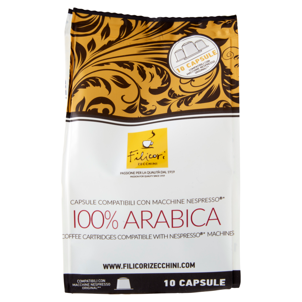 Filicori Zecchini Capsule Compatibili con Macchine Nespresso* 100% Arabica 10 x 5 g