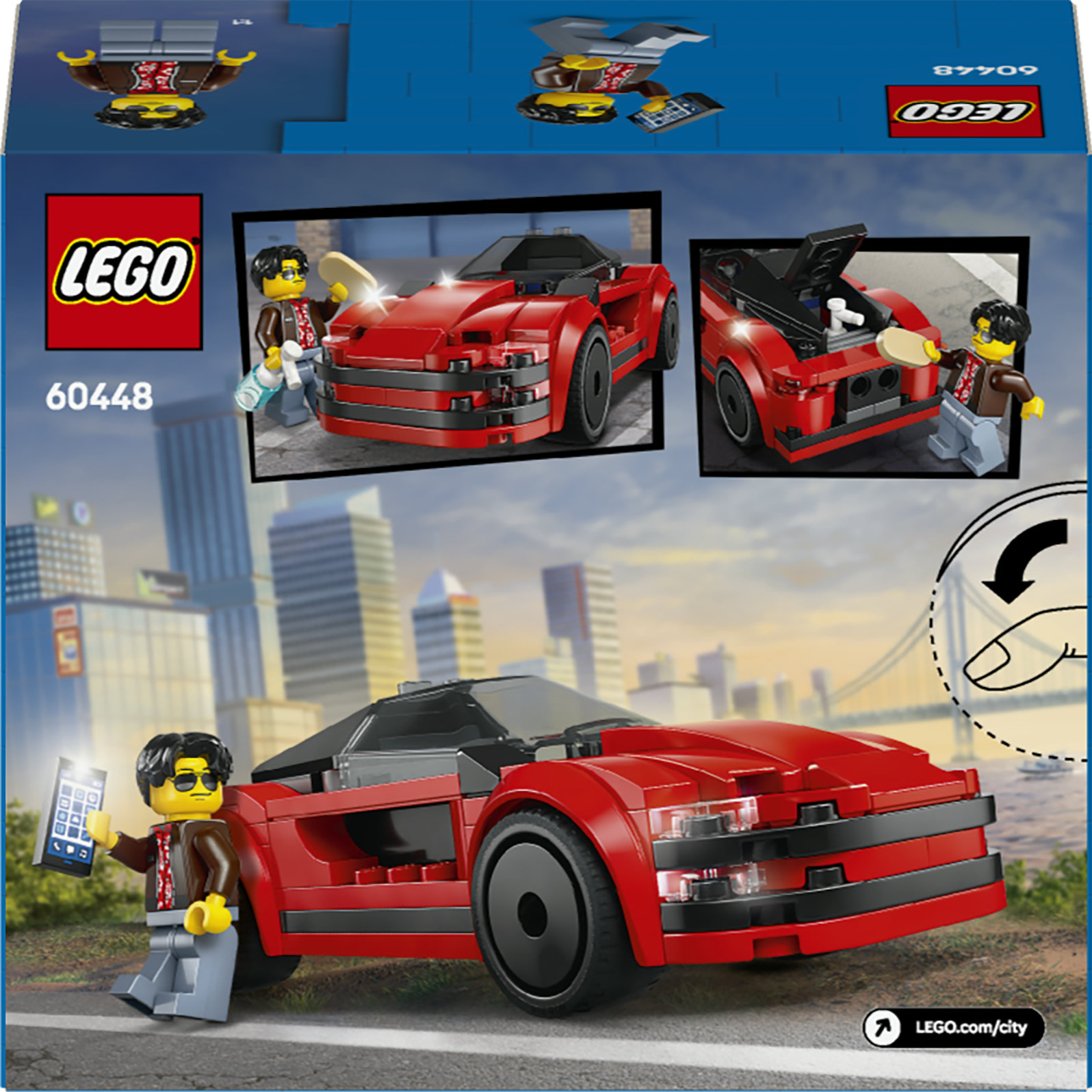 LEGO City 60448 Auto Sportiva Rossa - Macchina Giocattolo, Giochi Educativi per Bambini 5+, Regalo con Minifigure e Accessori