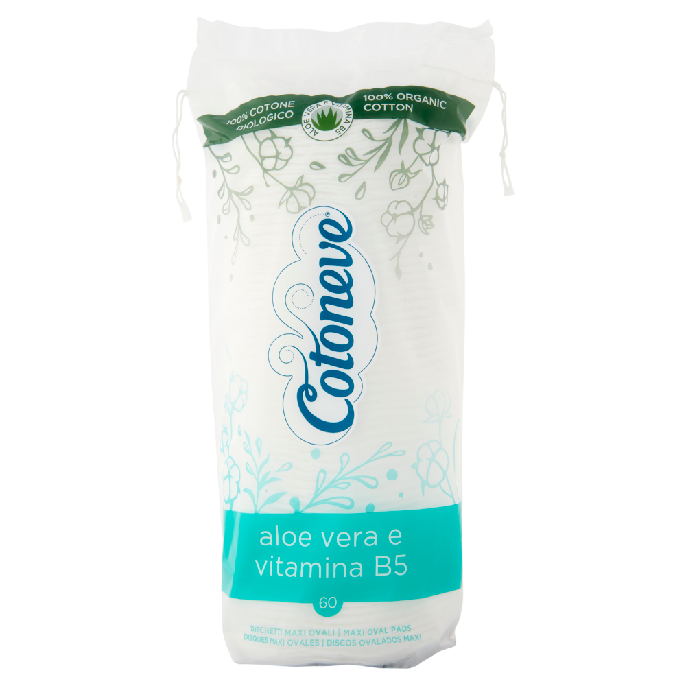 Cotoneve aloe vera e vitamina B5 Dischetti Maxi Ovali 60 pz