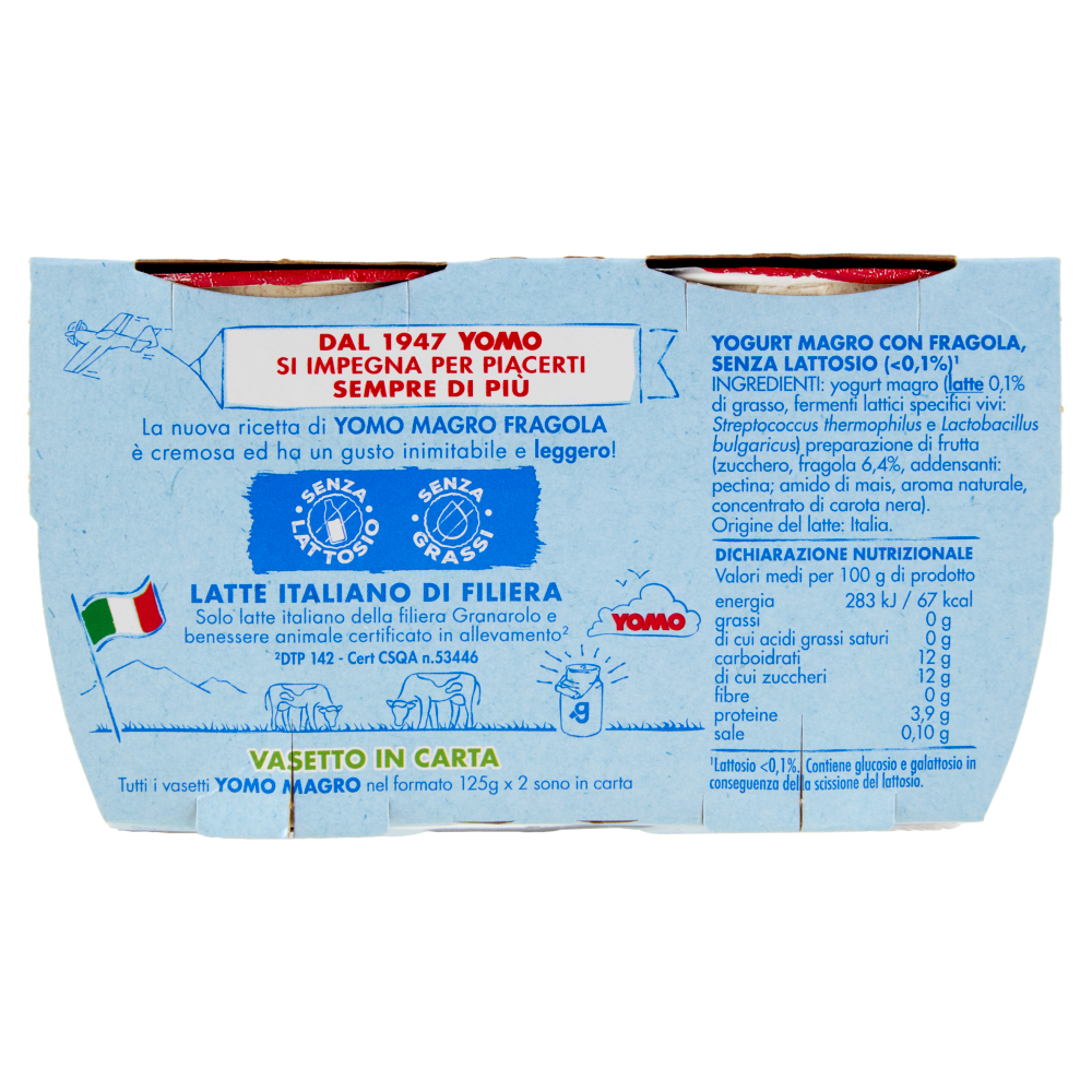 Yomo Zero Grassi Fragola 2 x 125 g