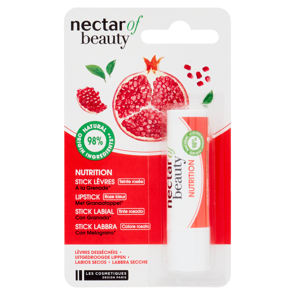 Les Cosmetiques Design Paris nectar of beauty Nutrition Stick Labbra con Melograno Colore Rosato 4 g