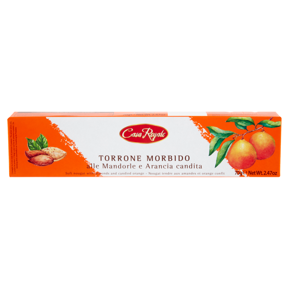 Casa Regale Torrone Morbido alle Mandorle e Arancia candita 70 g