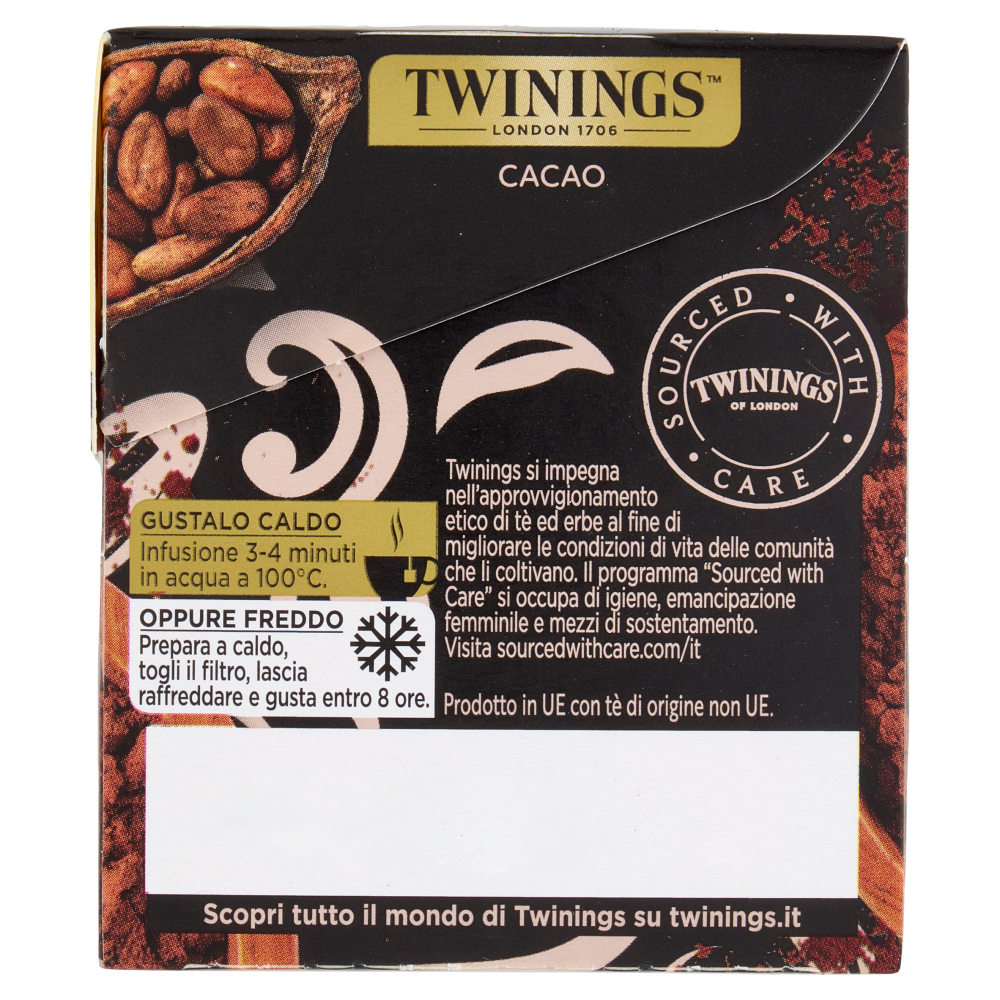 Twinings Cacao Tè Nero aromatizzato 25 filtri The 50 g