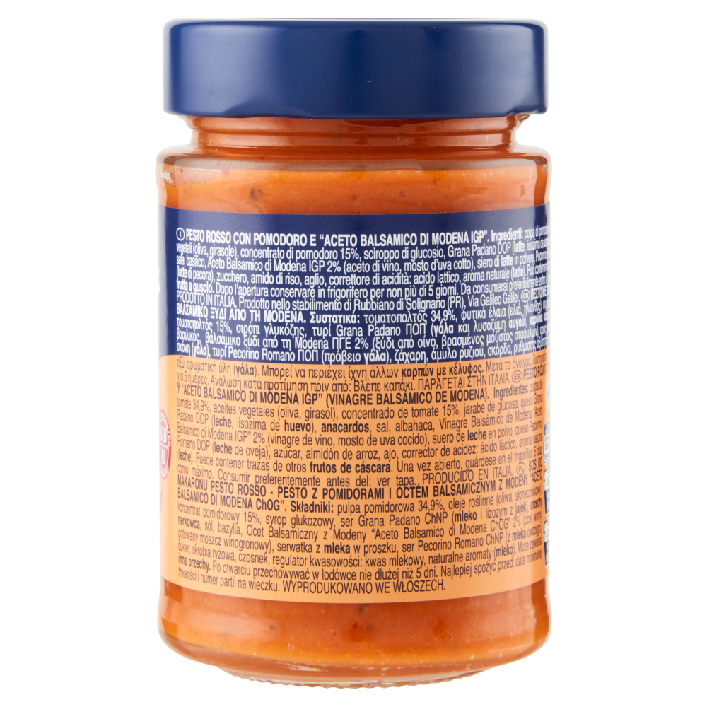 Barilla Pesto Rosso Aceto Balsamico Modena Condimento e Sugo per Pasta 200 g