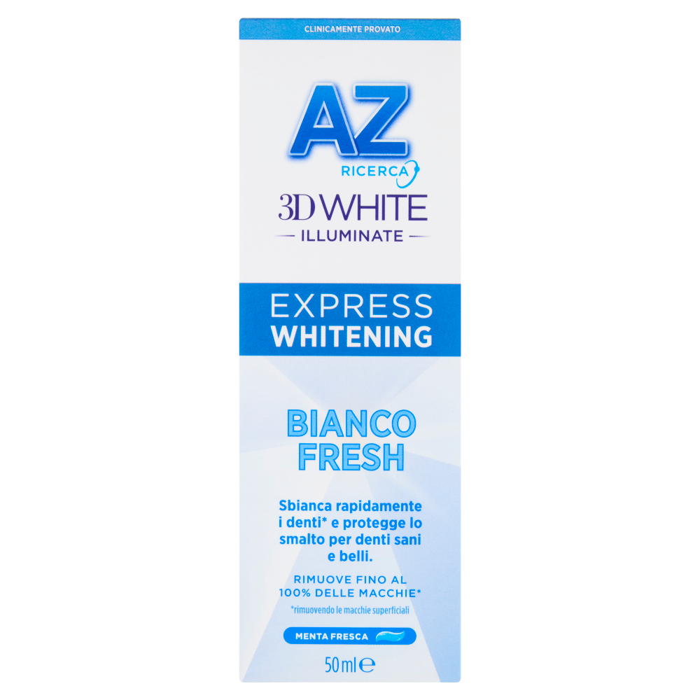 AZ Ricerca Dentifricio 3D White Illuminate Express Whitening Bianco Fresh 50 ml