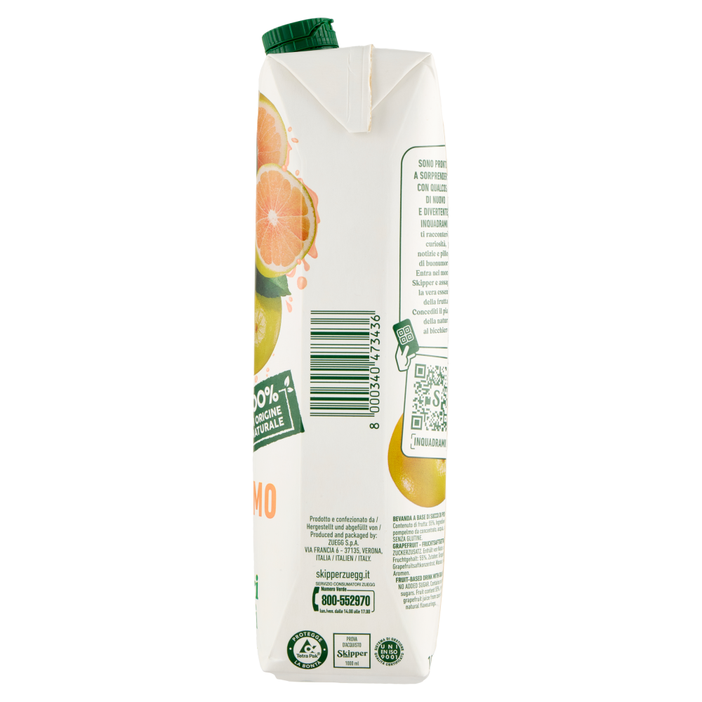 Zuegg Skipper Pompelmo Senza zuccheri aggiunti 1000 ml