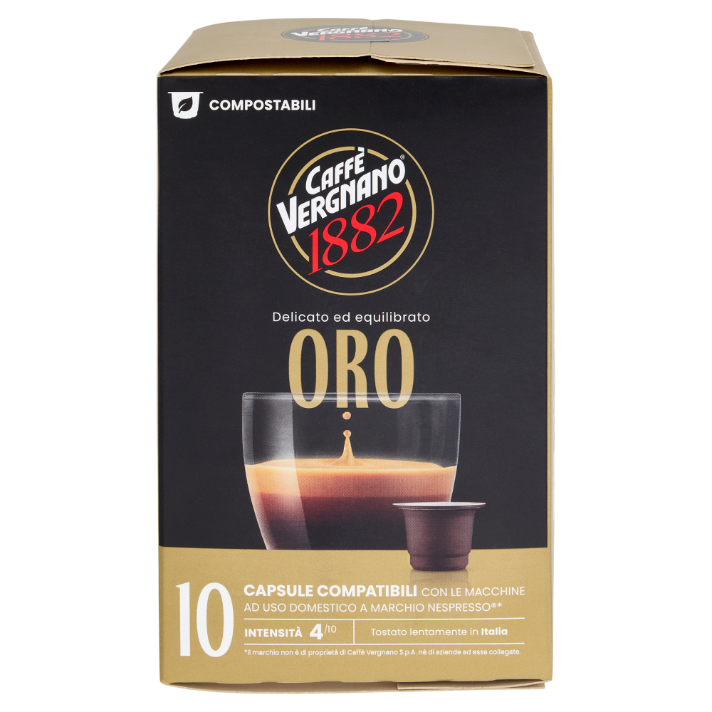 Caff&egrave; Vergnano 1882 Oro Capsule Compatibili Nespresso* 10 x 5 g