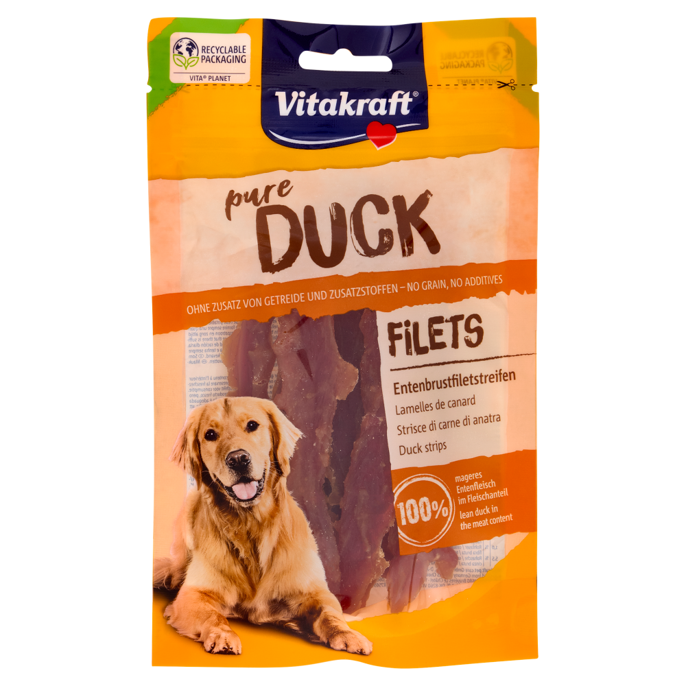 Vitakraft pure Duck Filets Strisce di carne di anatra 80 g