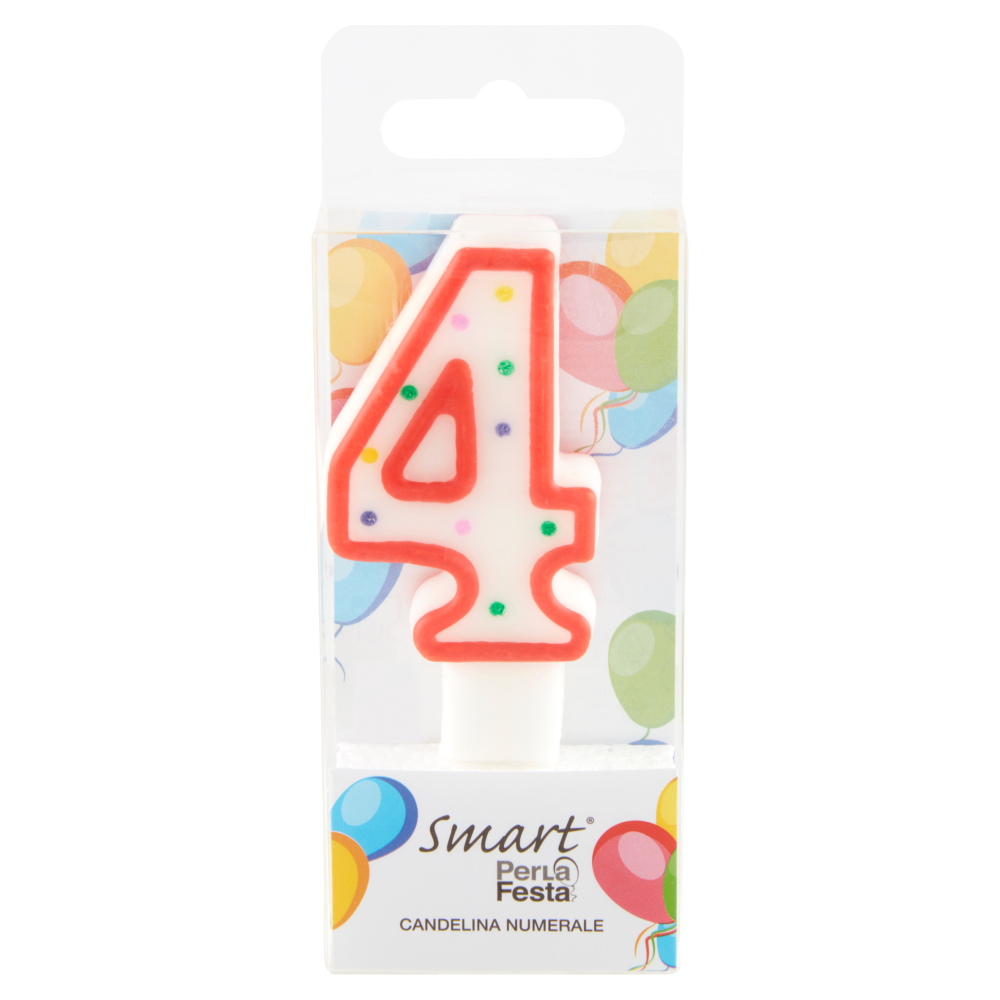 Smart PerLa Festa Candelina Numerale 4 1 pz