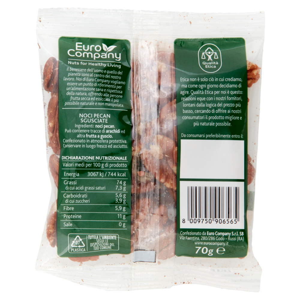 Euro Company Noci Pecan Sgusciate 70 g