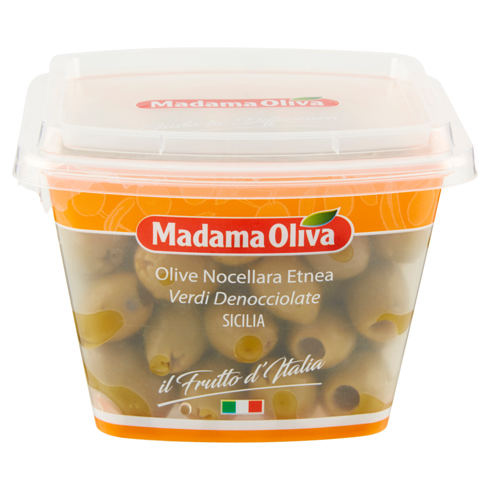Madama Oliva il Frutto d'Italia Olive Nocellara Etnea Verdi Denocciolate 200 g
