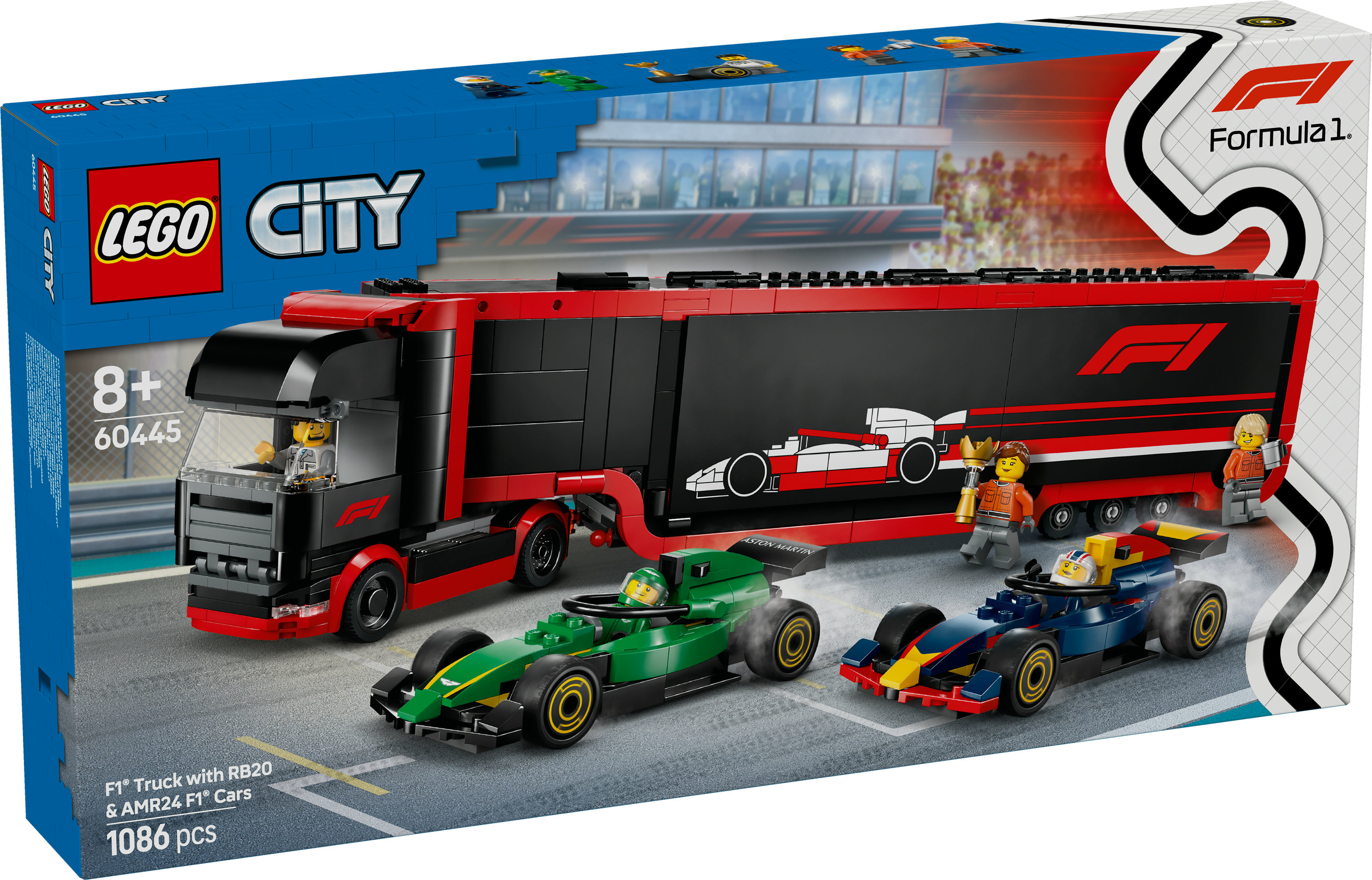 LEGO City Autotrasportatore F1® con monoposto RB20 e AMR24 F1®
