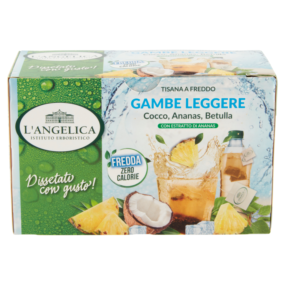 L'Angelica Tisana a Freddo Gambe Leggere Cocco, Ananas, Betulla 18 Filtri 36 g