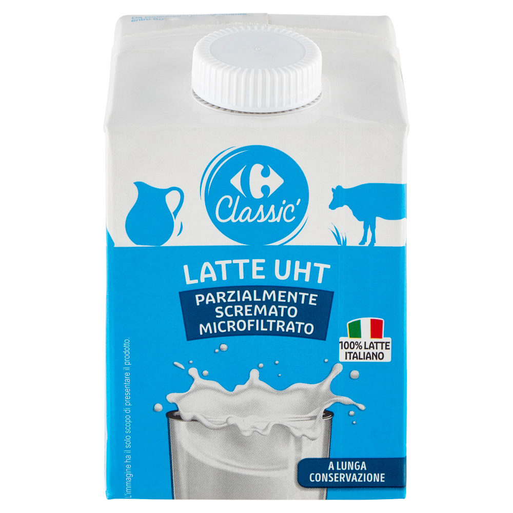 Carrefour Classic Latte UHT Parzialmente Scremato Microfiltrato 500 ml