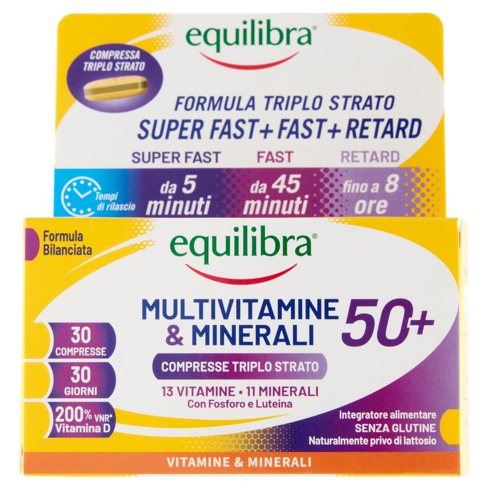 Equilibra Multivitamine e Minerali 50+ Compresse Triplo Strato 30 x 1,4 g