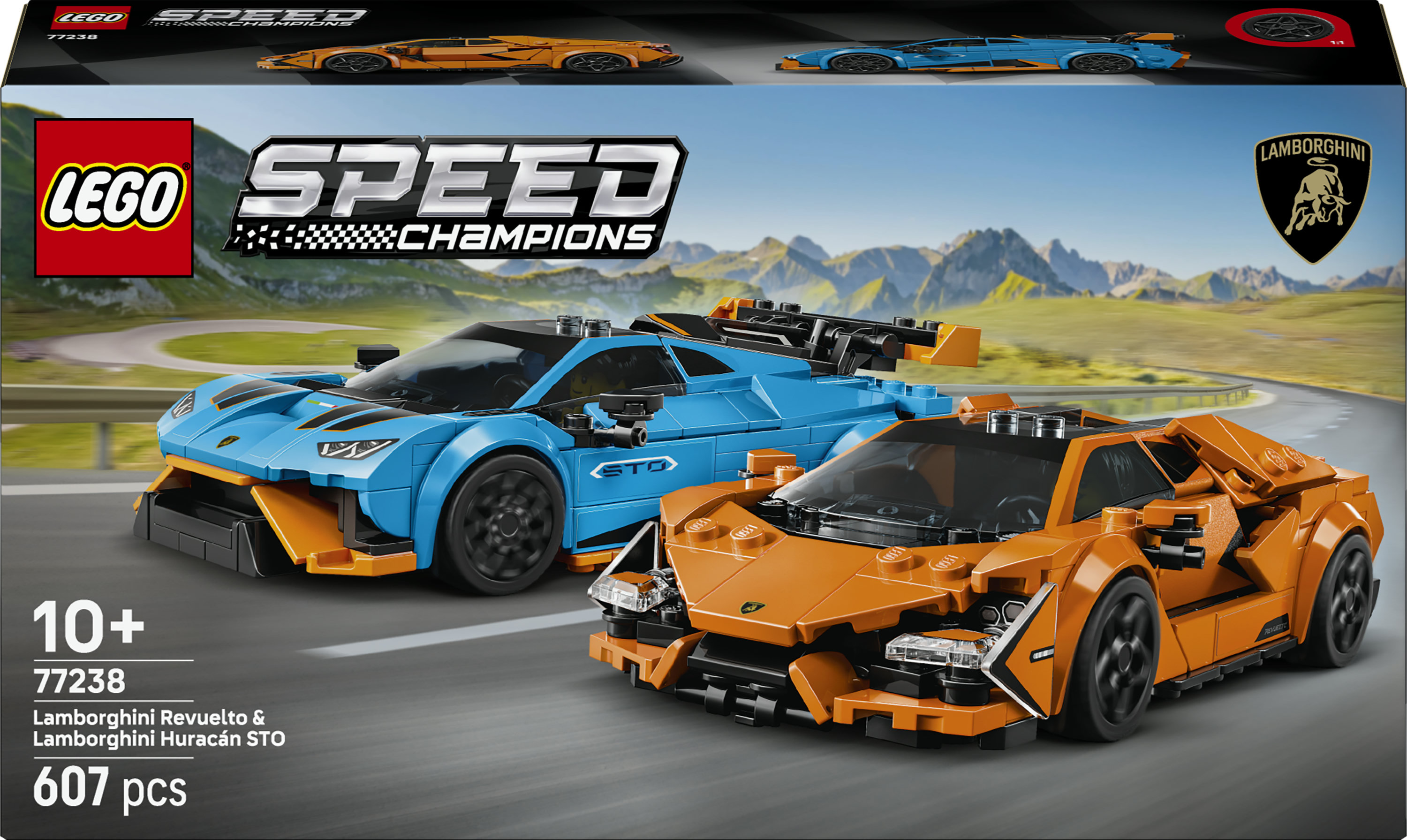 LEGO Speed Champions 77238 Lamborghini Revuelto e Hurac&aacute;n STO, Modelli di Auto con Minifigure, Macchine Giocattolo Regalo 10+