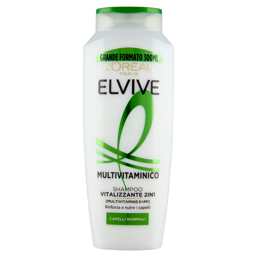 Elvive Multivitaminico Shampoo Vitalizzante 2in1, per Capelli Normali, 300 ml