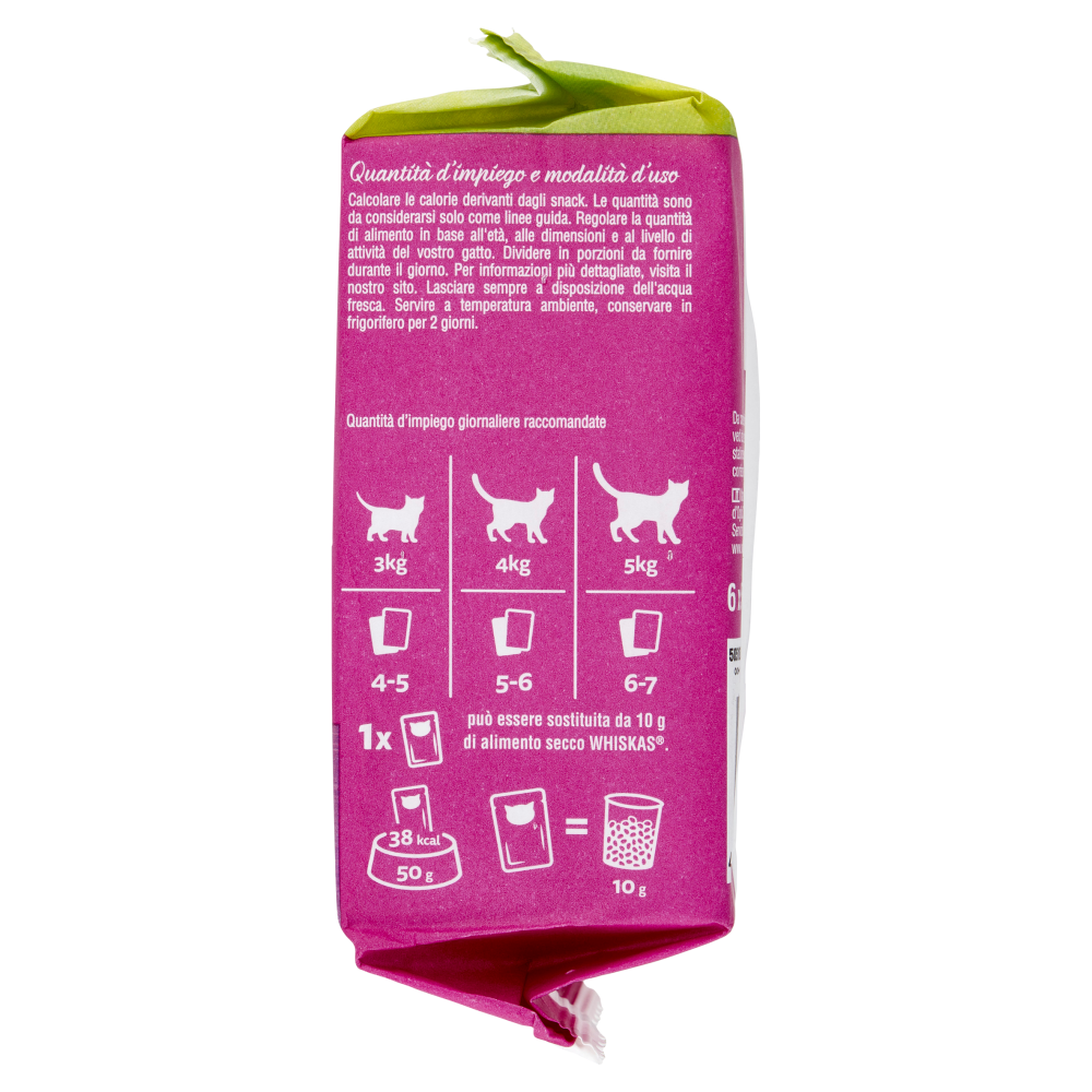 Whiskas Pranzetti Cibo Umido Gatto con Salmone e Tonno in Salsa 6 x 50 g