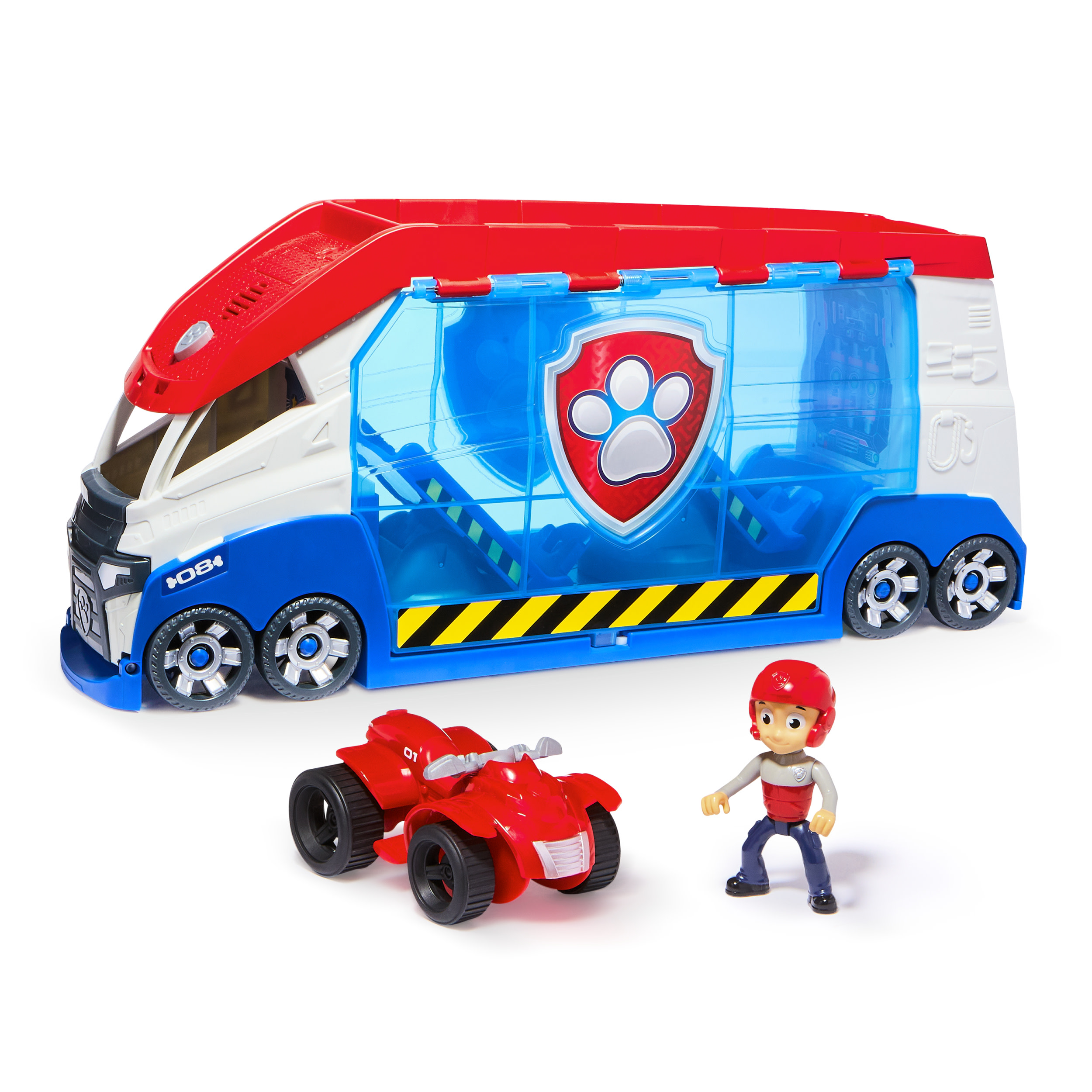 PAW Patrol , PAW Patroller trasformabile con lanciatore per veicoli, luci e suoni, personaggio di Ryder e quad giocattolo, Giocattoli per bambini e bambine da 3 anni in su