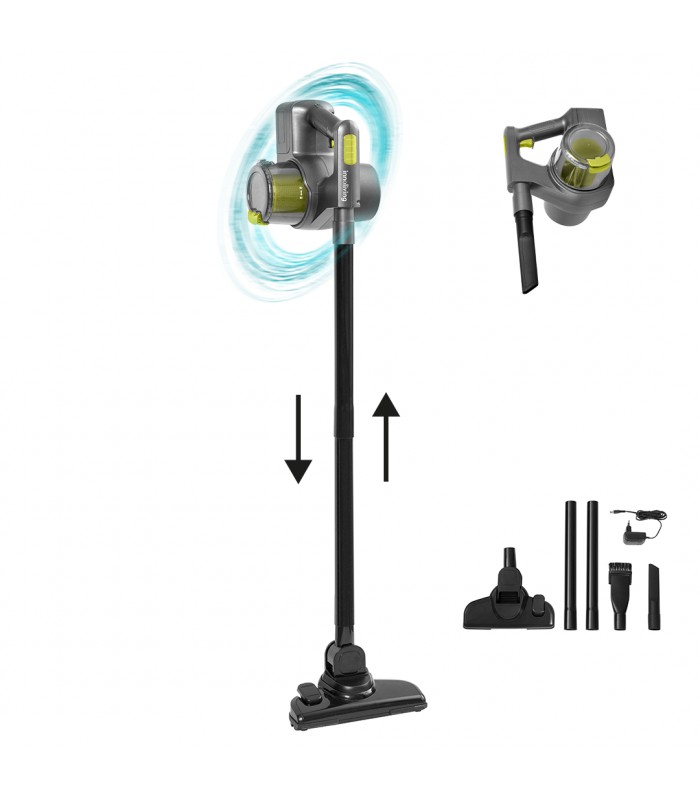 Innoliving INN-655 scopa elettrica Aspirapolvere a bastone 2 in 1 Batteria Secco HEPA Senza sacchetto Nero 2 Ah