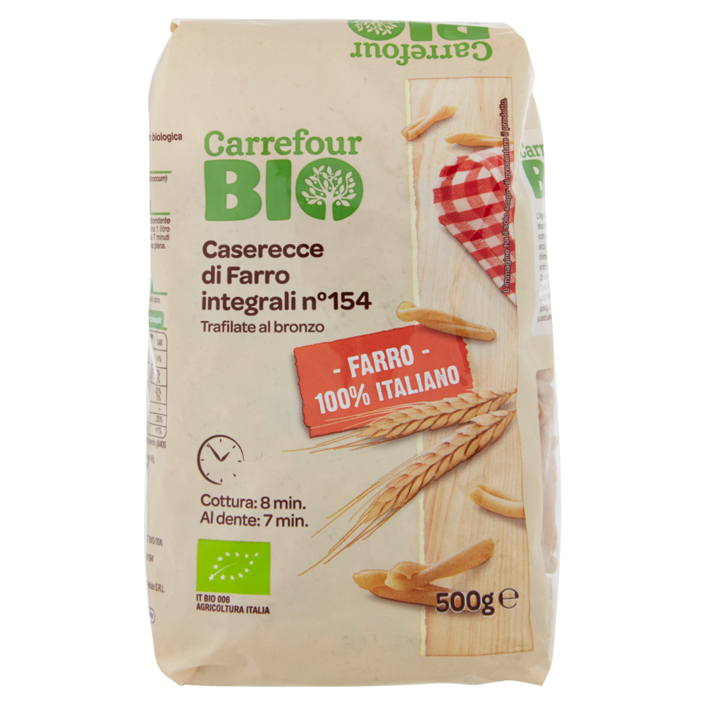 Carrefour Bio Caserecce di Farro integrali n° 154 500 g