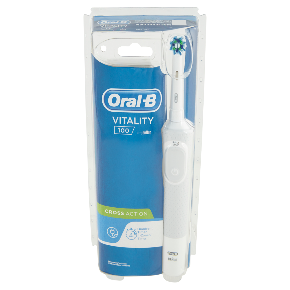 Oral-B Power Spazzolino Elettrico Vitality Timer CrossAction Bianco