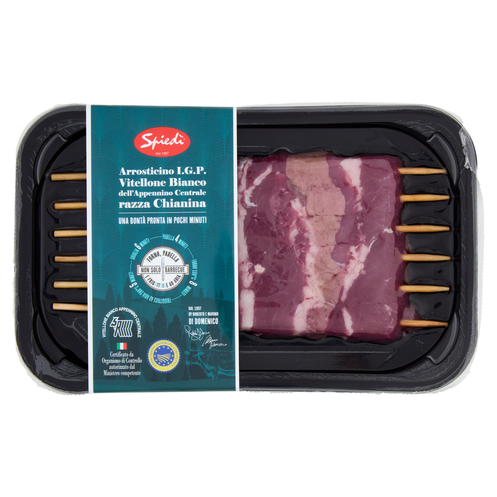Spiedì Arrosticino I.G.P. Vitellone Bianco dell'Appennino Centrale razza Chianina 0,120 Kg