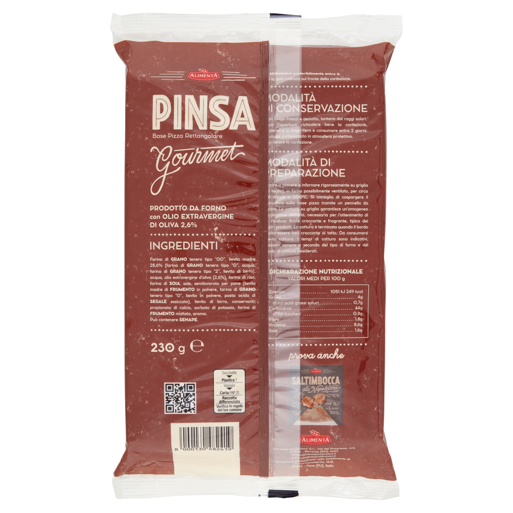 Alimenta Pinsa Gourmet con Olio Extravergine di Oliva 2,6% 230 g
