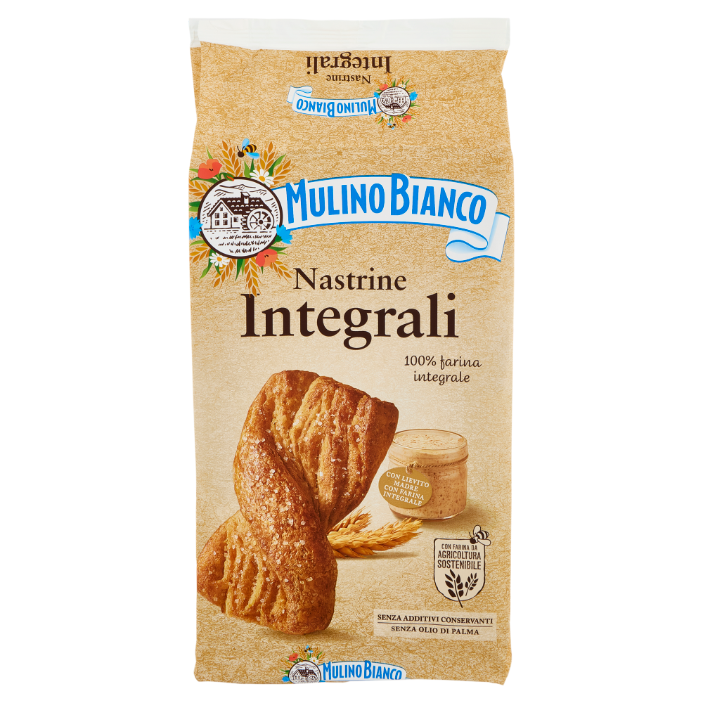 Mulino Bianco Nastrine Integrali Merenda 100% Farina Integrale 6 pezzi 240g