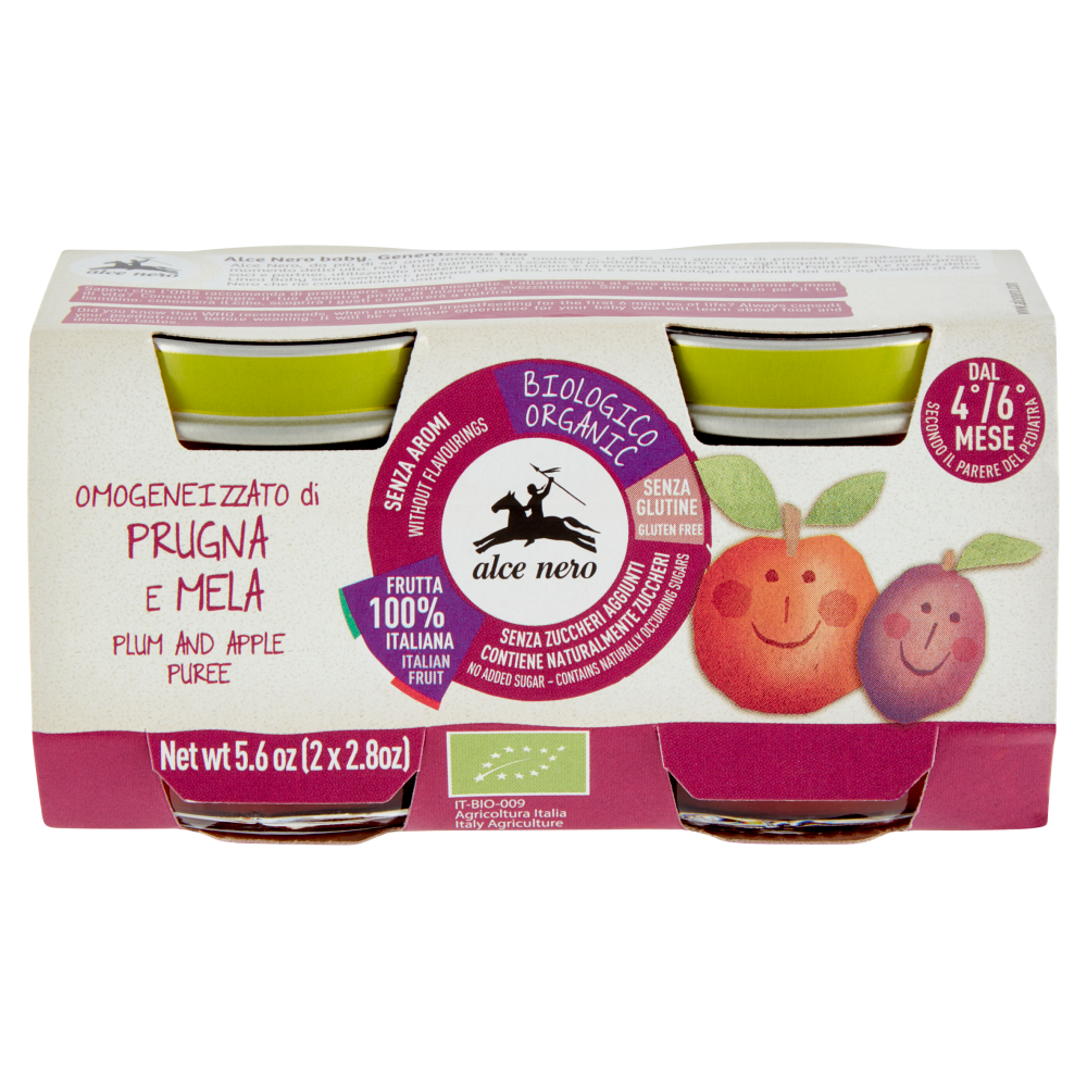 alce nero Omogeneizzato di Prugna e Mela 2 x 80 g