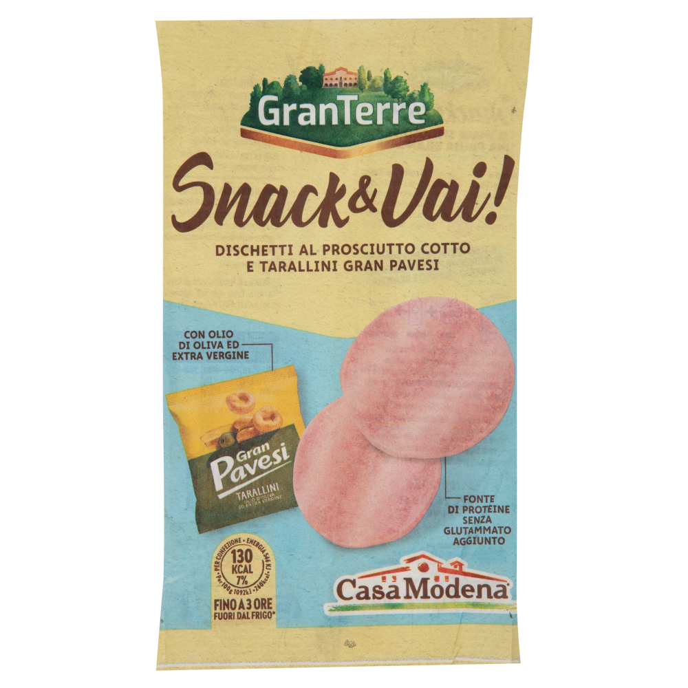 Casa Modena Snack & Vai! Dischetti al Prosciutto Cotto e Tarallini Gran Pavesi 50 g