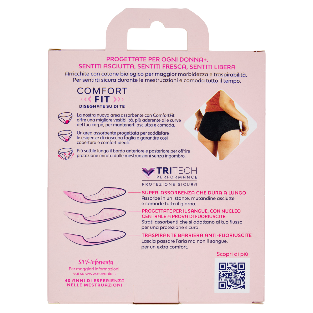 Nuvenia Mutandine Mestruali M Nero 1 pz