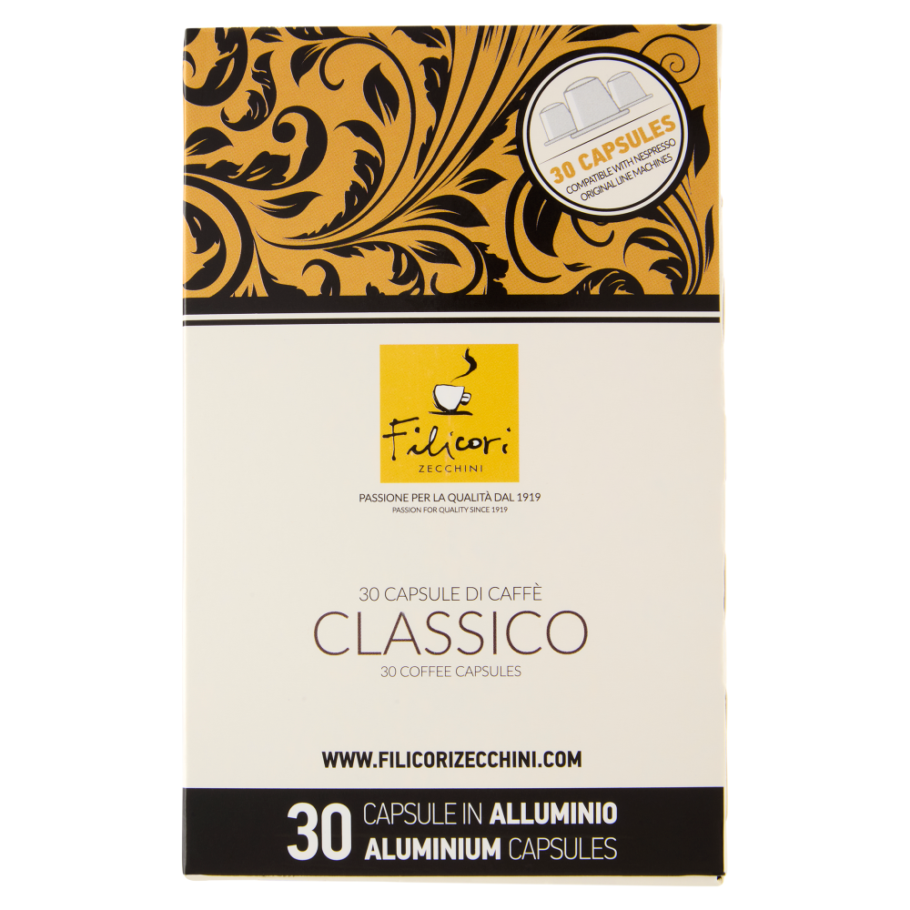 Filicori Zecchini 30 Capsule di Caff&egrave; Classico Compatibili con Nespresso Original Line 30 x 5,5 g