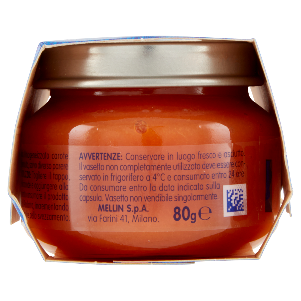 Mellin Carote 100% Naturale Omogeneizzato 2 x 80 g
