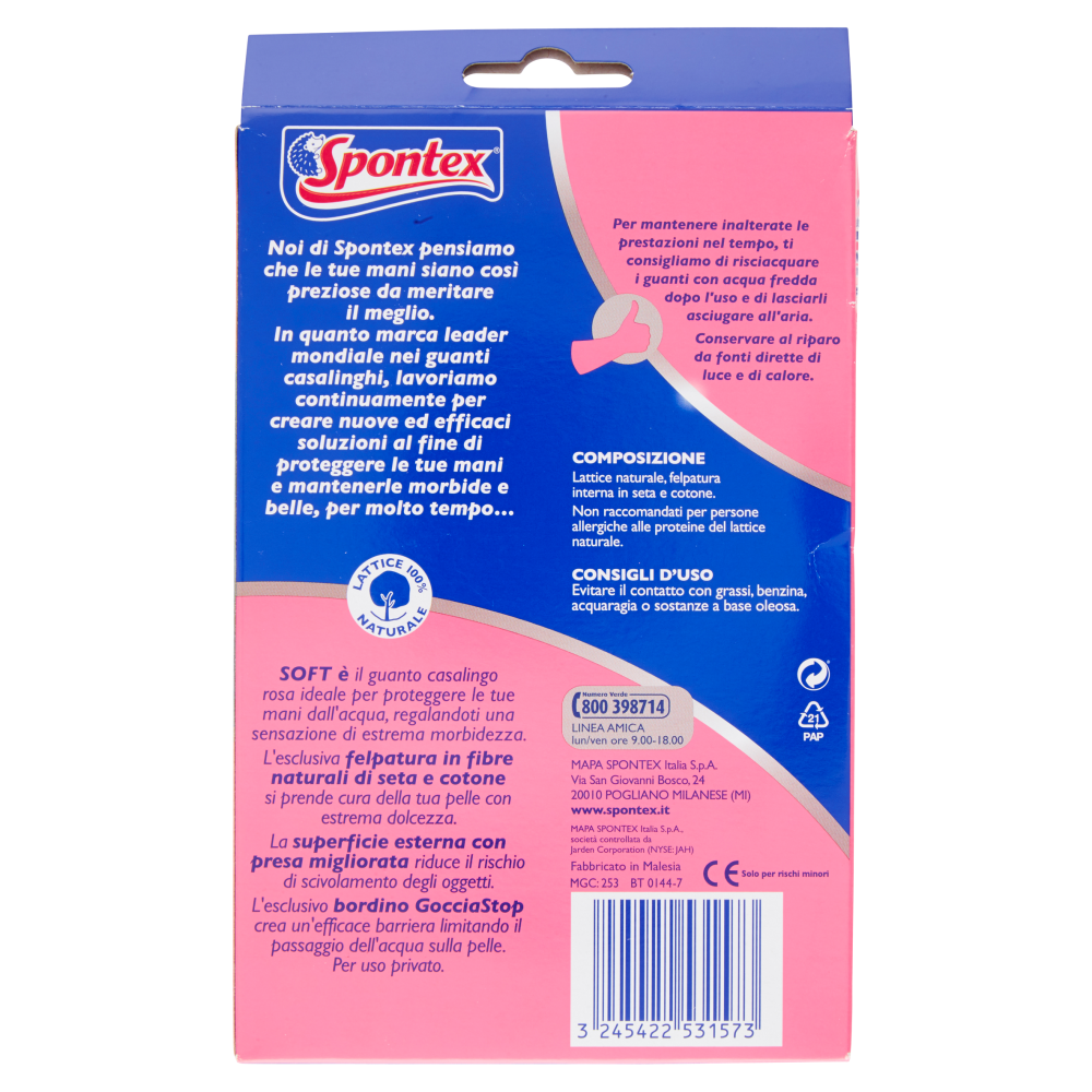 Spontex Guanti Casalinghi Comfort Taglia M