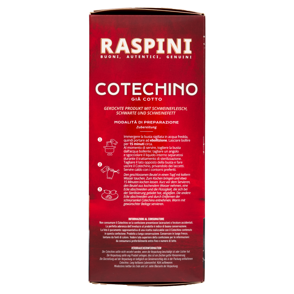 Raspini Cotechino Raspini Cotechino Gi&agrave; Cotto 500 g