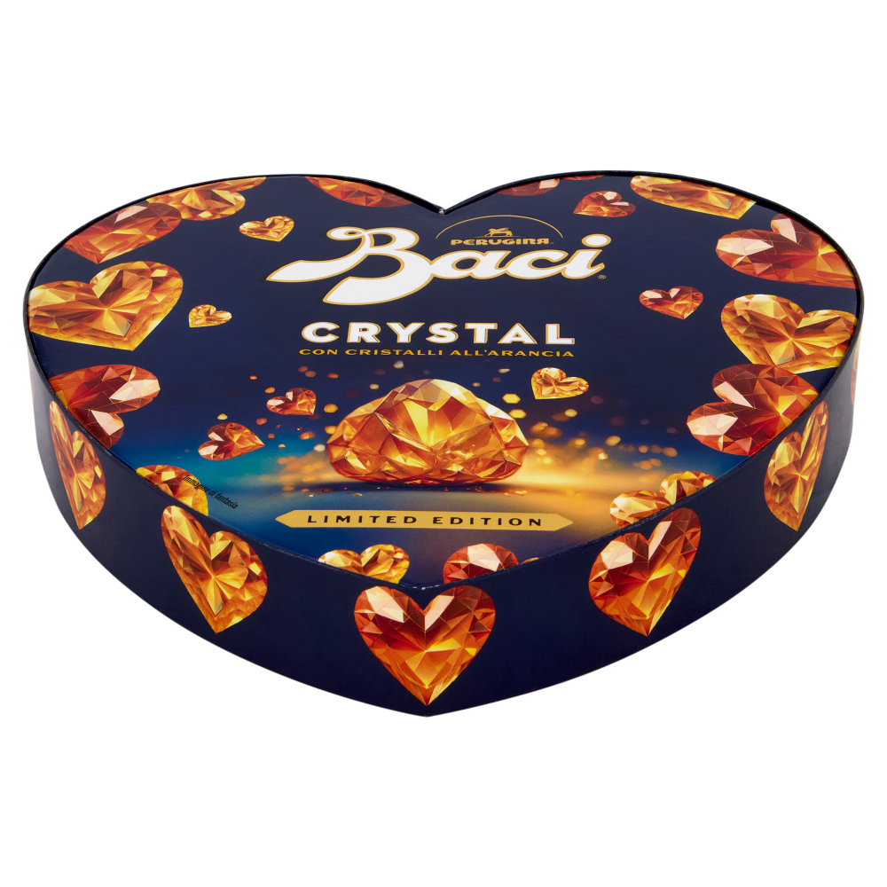 BACI PERUGINA Crystal Cioccolatini Fondenti all'Arancia Scatola Cuore San Valentino 87,5g