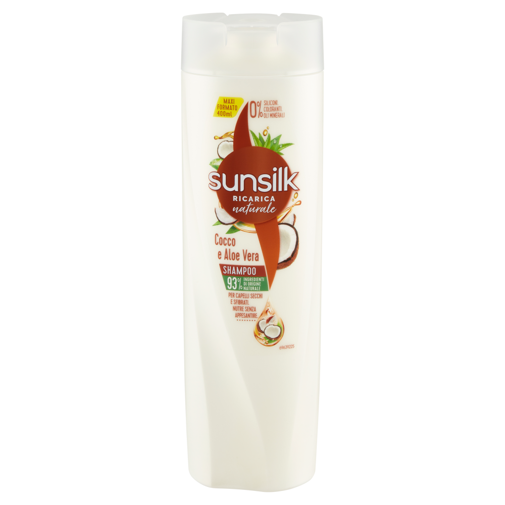 sunsilk Ricarica naturale Shampoo Cocco e Aloe Vera 400 mL