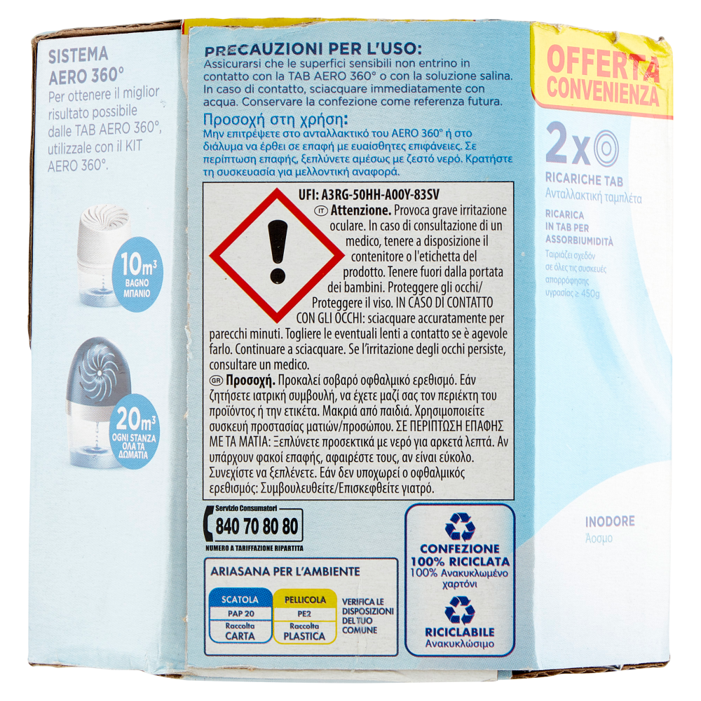 ARIASANA Aero Tab Inodore bipack 2 x 450 g