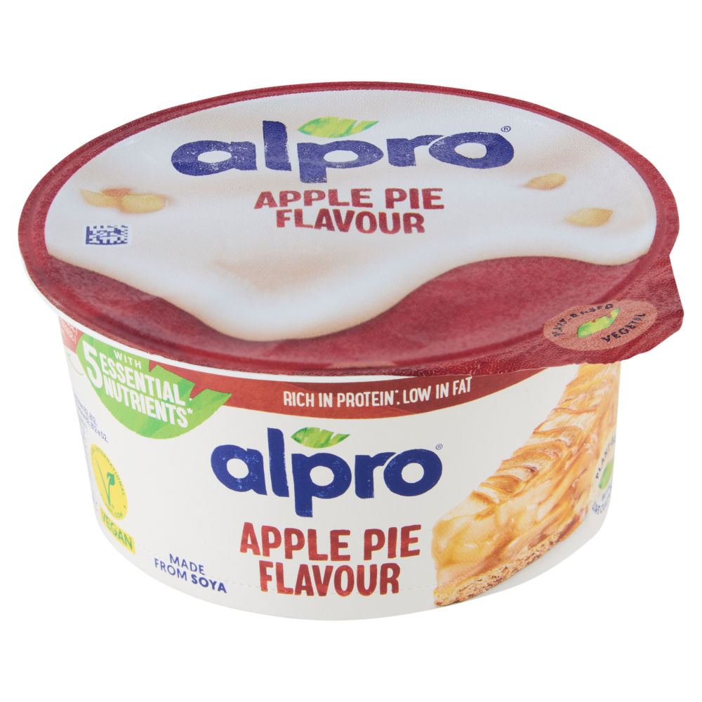 ALPRO Alternativa Vegetale allo Yogurt, Gusto Torta di Mele, Fonte di Calcio, Basso in grassi, 135g