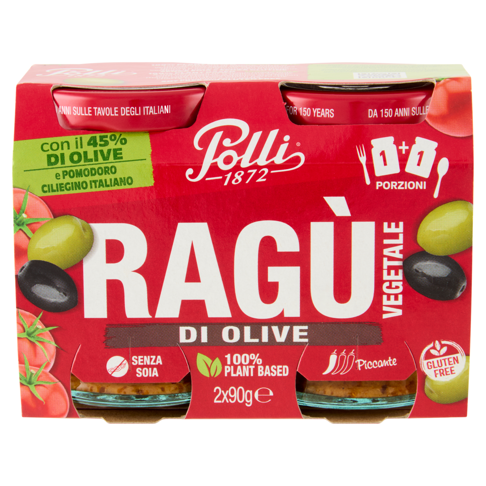 Polli Rag&ugrave; Vegetale di Olive 2 x 90 g