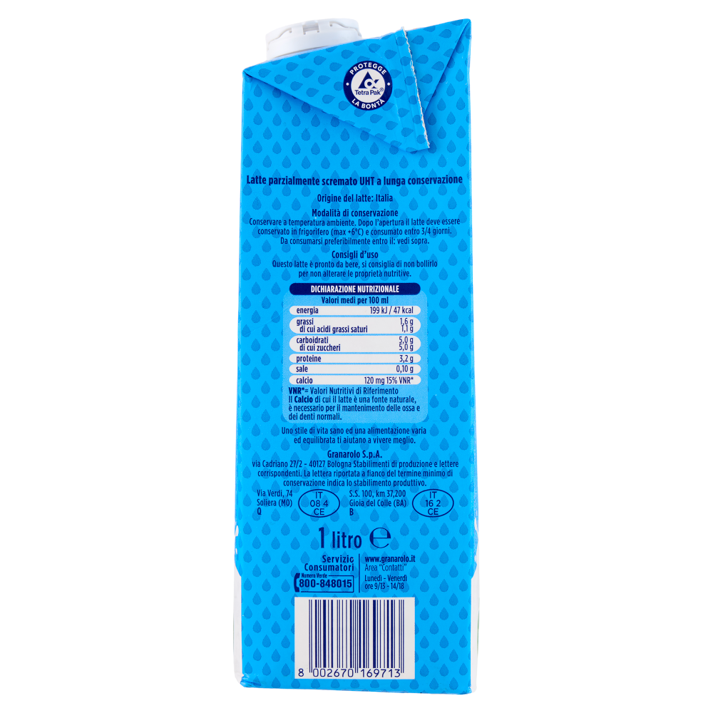 Granarolo Latte Italiano Parzialmente Scremato a lunga conservazione 1 litro