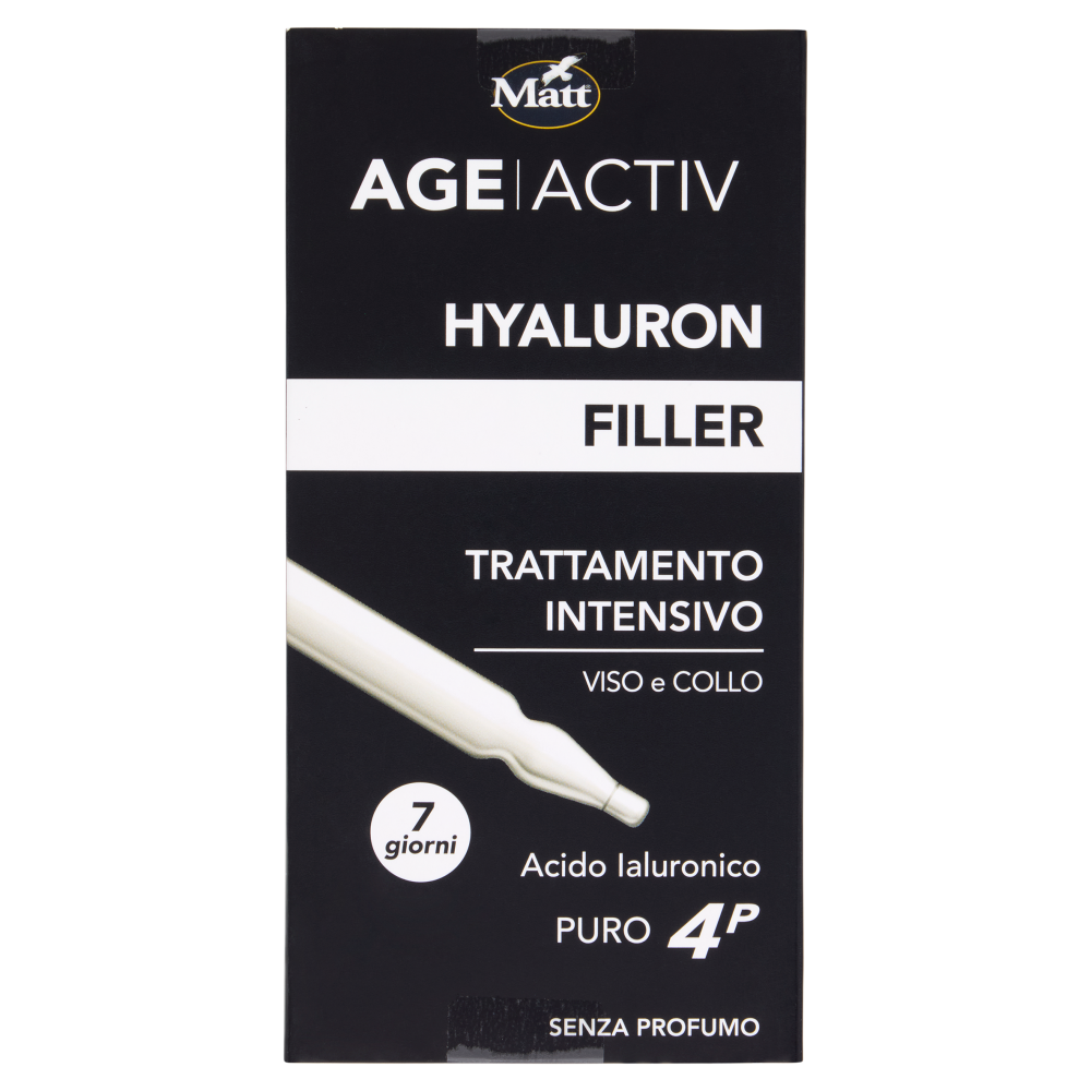 Matt Age Activ Hyaluron Filler Trattamento Intensivo Viso e Collo Acido Ialuronico Puro 4P 7 x 2 ml
