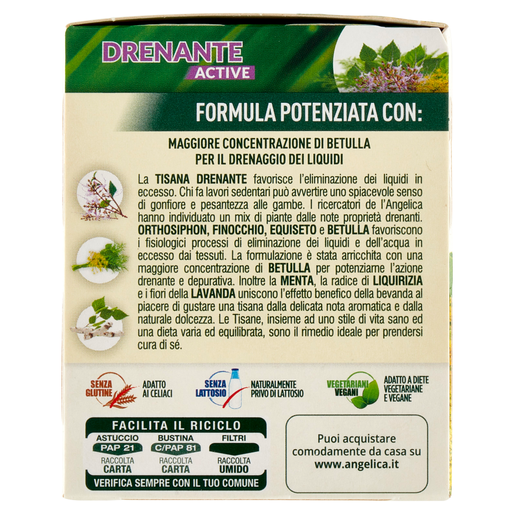 L'Angelica Le Tisane Drenante Active 18 Filtri 35,1 g