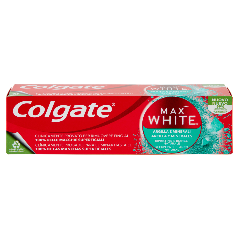 Colgate dentifricio sbiancante Max White Argilla e Minerali 75ml