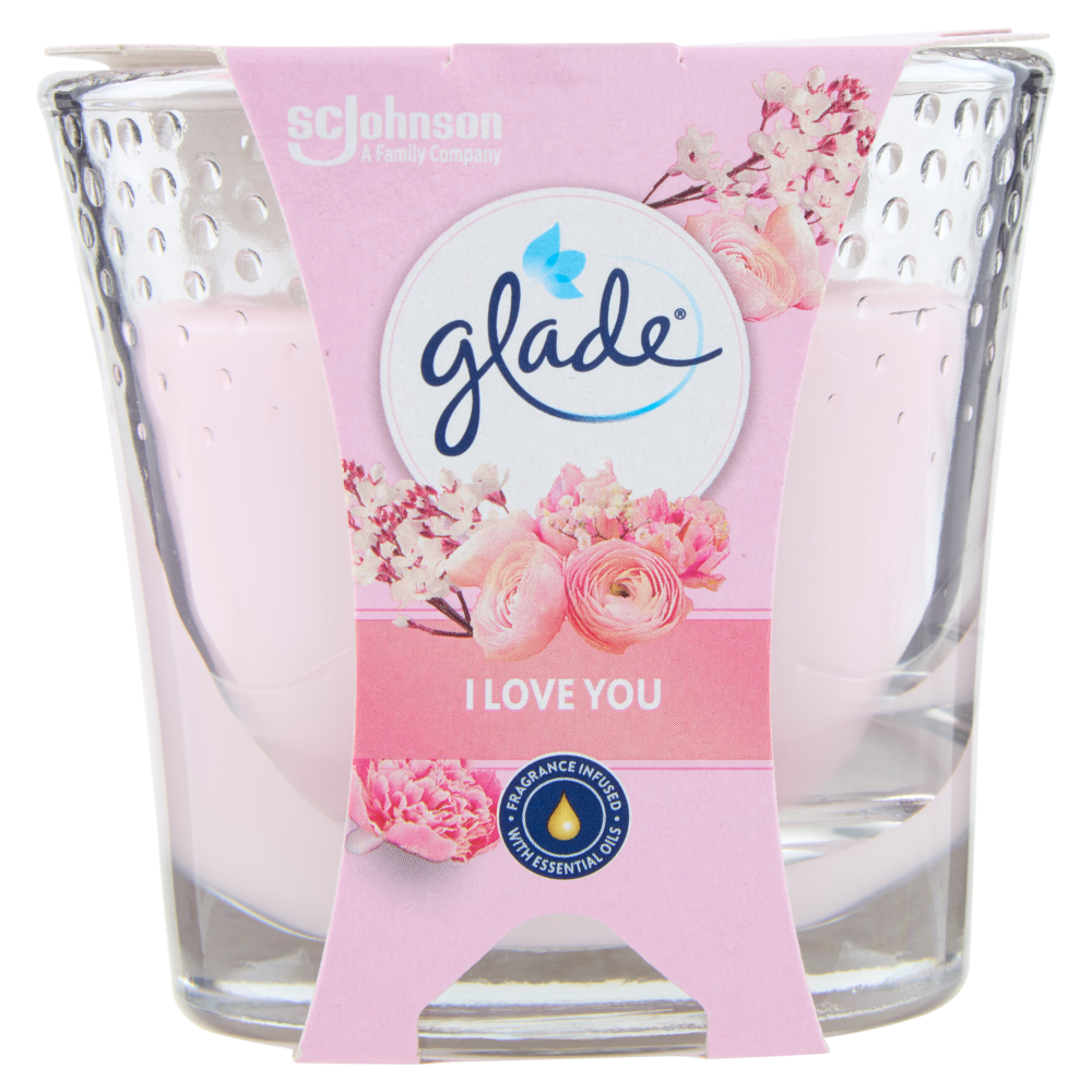 Glade® Candela profumata, fragranza I Love You, 112g