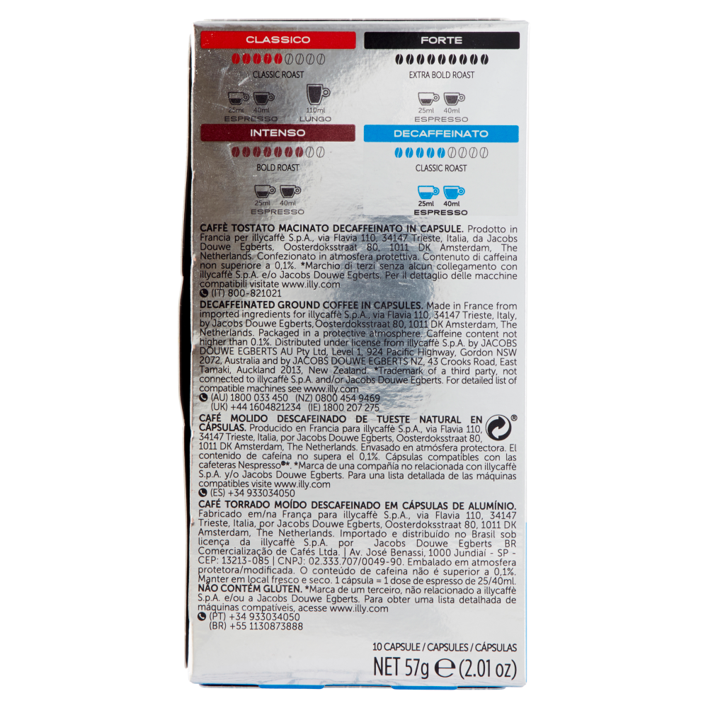 illy Decaffeinato Espresso 10 Capsule Compatibili con le Macchine Nespresso* 57 g