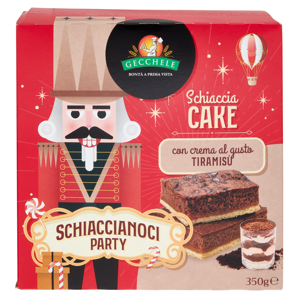 Gecchele Schiaccia Cake con crema al gusto Tiramis&ugrave; 350 g