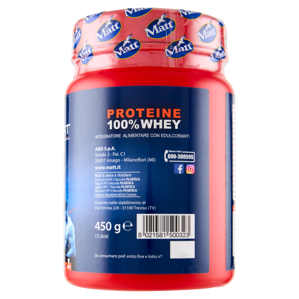 Matt Sport Proteine 100% Whey Gusto Cacao 450 g