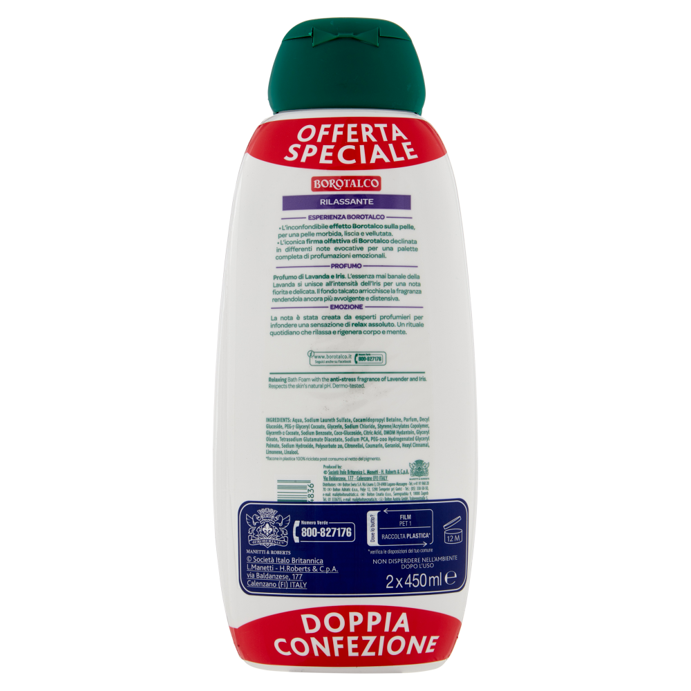 Borotalco Lavanda e Iris Rilassante Bagnodoccia 2 x 450 ml